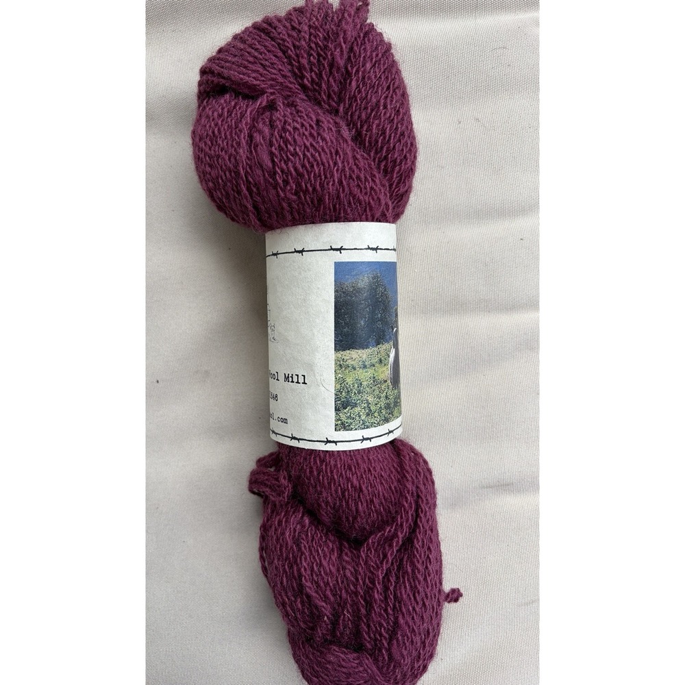 Sheep Camp Wool Mill Burgundy 100% Bluefaced Leicester Yarn 2 Ply 175 Yds Skein - Picture 6 of 7